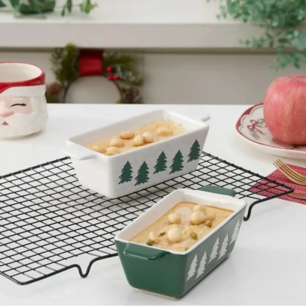 Festive Tree Design Ceramic Baking Dishes
